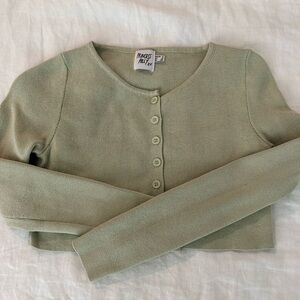 Princess Polly Cropped Sage Sweater